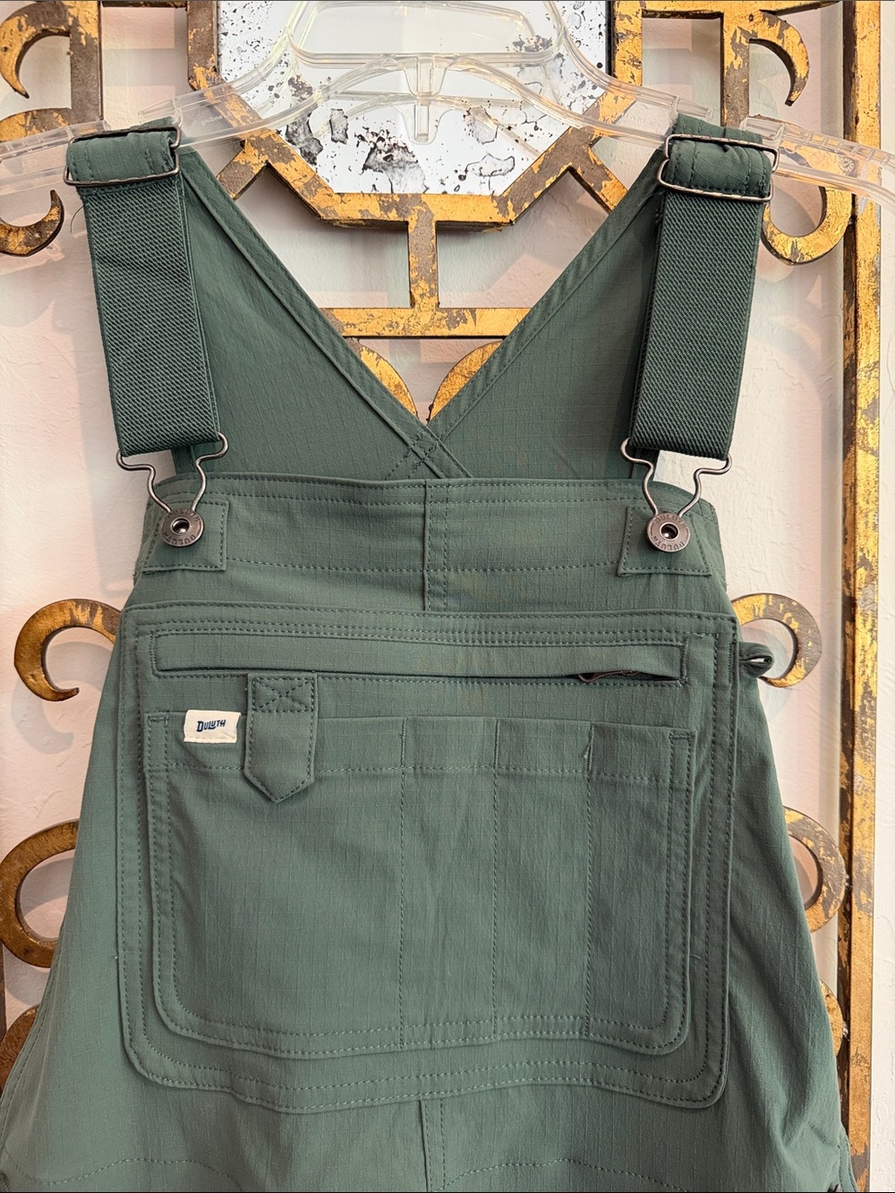 Women's Duluth Green Utility Overalls - Picture 2 of 6